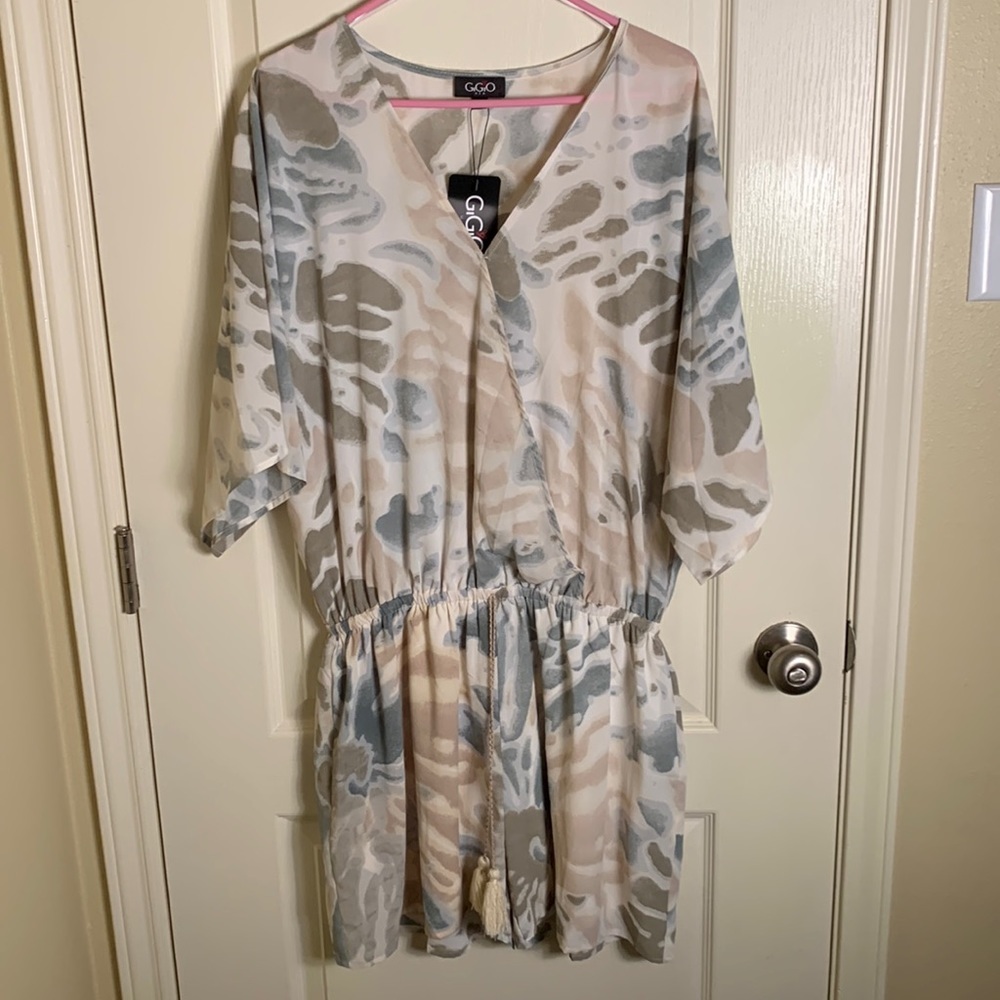 NWT Gigio Light Blue Neutral Romper Loose Fitting Size Large